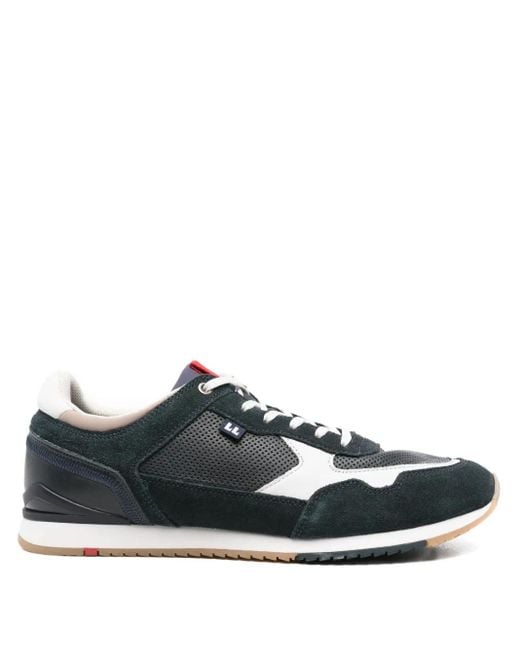 Lloyd Black Leather Panelled Suede Sneakers for men