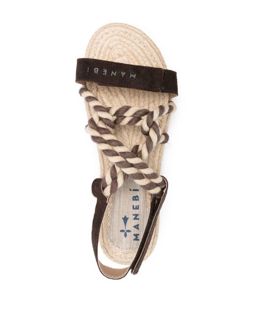Manebí White Logo-ebossed Suede Sandals
