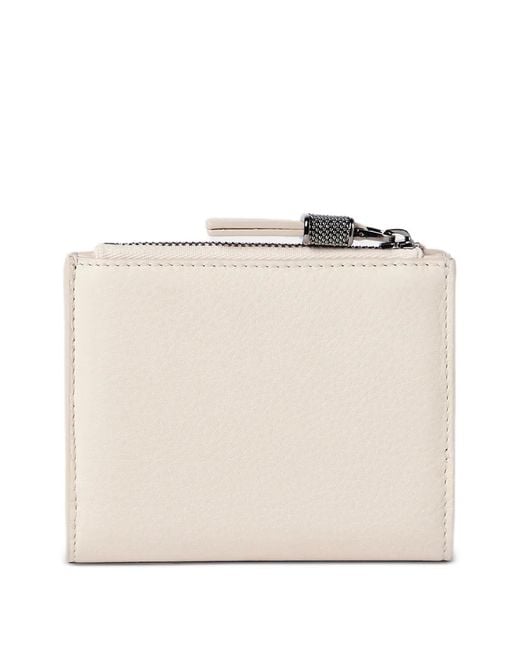 Brunello Cucinelli Natural Grained Zip Wallet