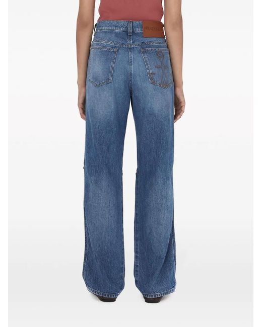 J.W. Anderson Blue Cut-Out Bootcut Jeans