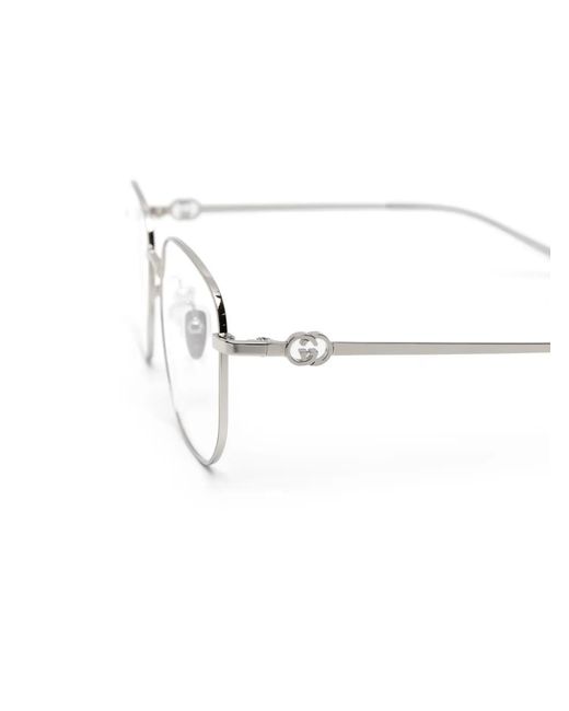 Gucci White Square Frame Glasses