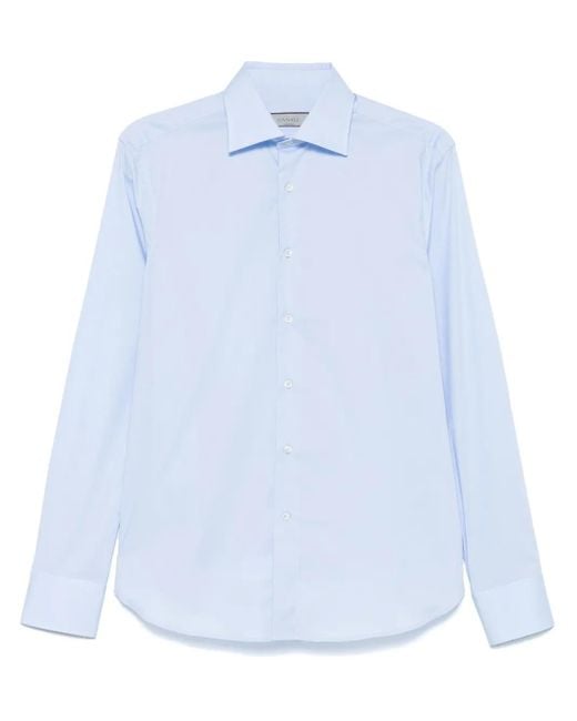 Canali Blue Poplin Shirt for men