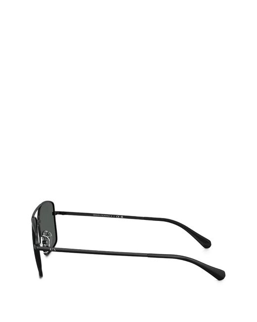 ARMANI EXCHANGE Gray Rectangle-Frame Double-Bridge Sunglasses for men