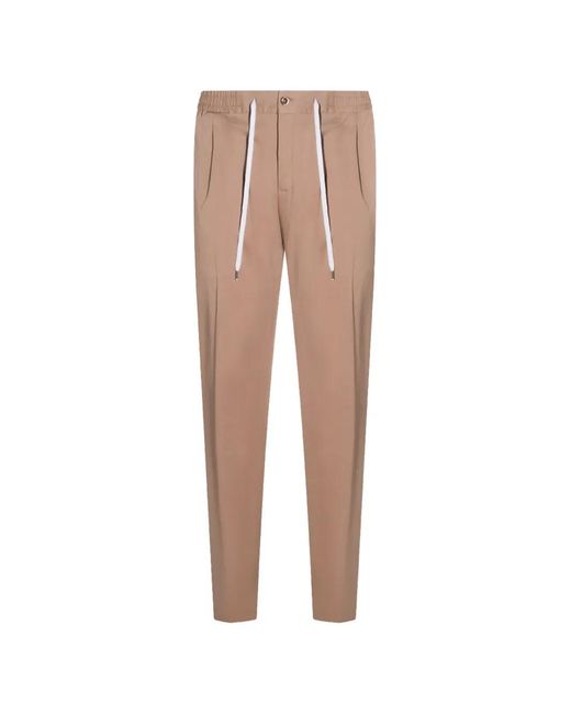 PT Torino Natural Drawstring Pleat Trousers for men