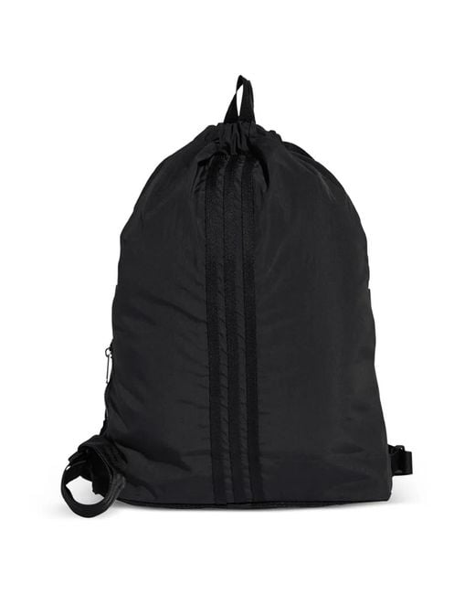 Adidas Black Logo-Embossed Drawstring Backpack