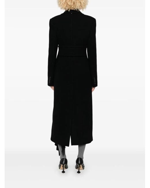 Sportmax Double-breasted Wool Coat Black