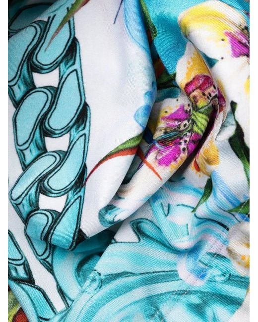 Philipp Plein Blue Leggings Mit Grafischem Print