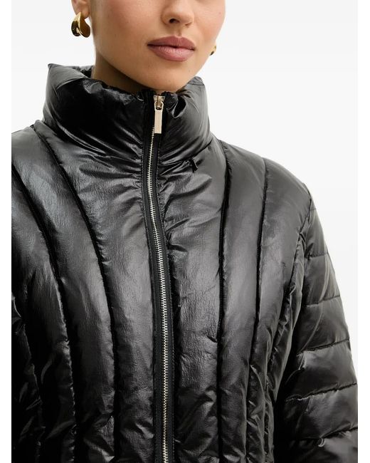 ARMANI EXCHANGE Black Funnel-Neck Quilted Jacket