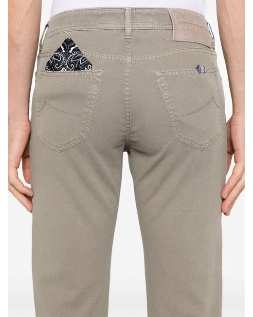 Jacob Cohen Gray Bard Mid-rise Slim-fit Trousers for men