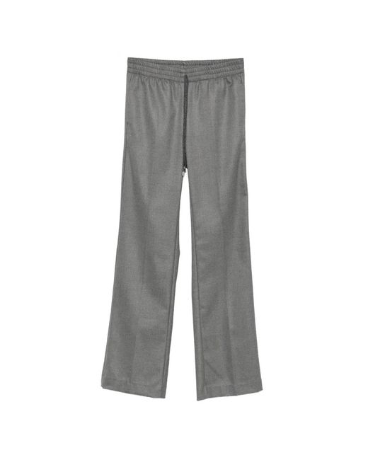 ERMANNO FIRENZE Gray Drawstring-Waist Track Pants