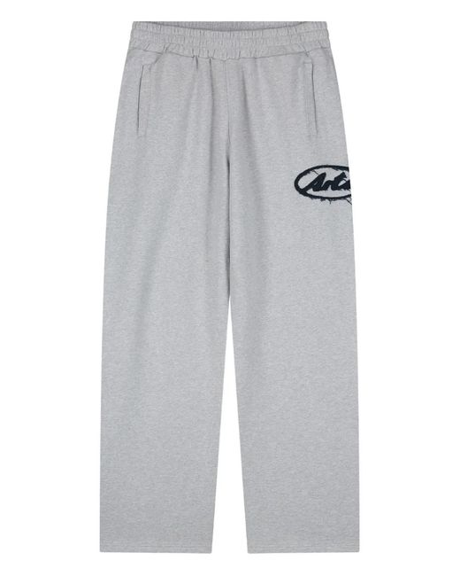 Arte' Gray Logo-Detail Elasticated-Waistband Track Pants for men