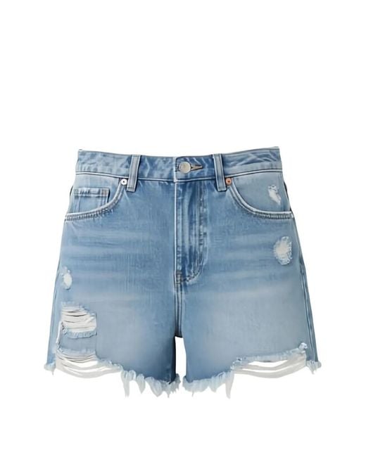 ELEH Blue Distressed Frayed Shorts
