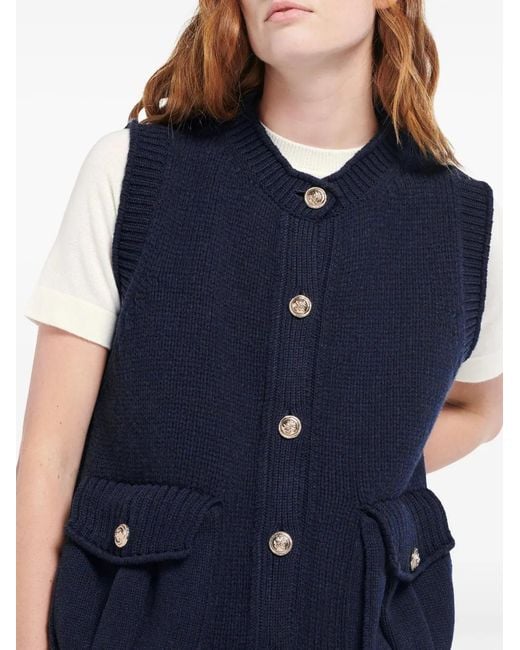 Barrie Blue Chunky-Knit Vest