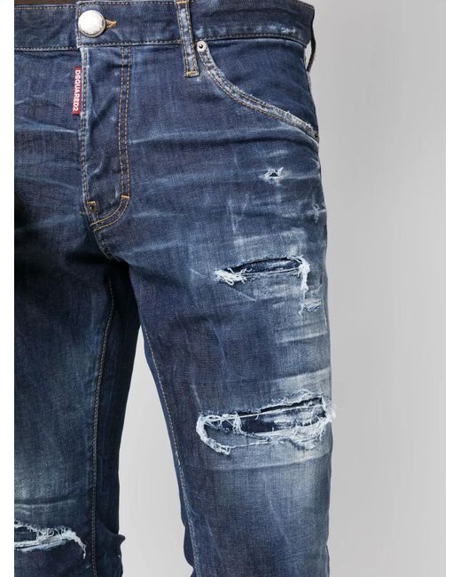 DSquared² Gerafelde Jeans in het Blue voor heren