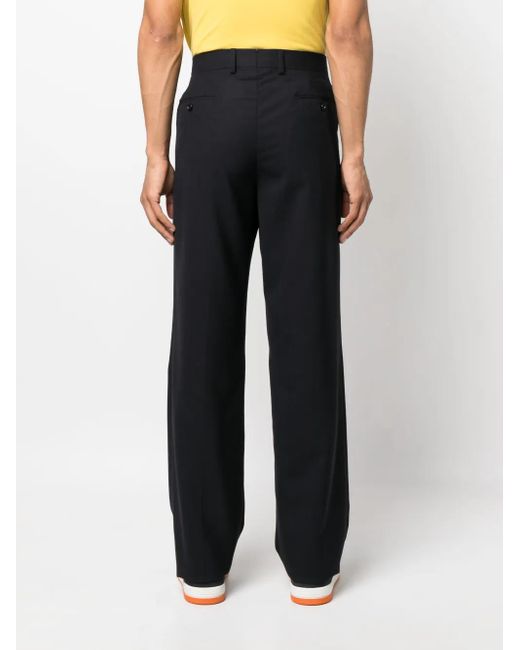 Lardini Black High-Waisted Wool Trousers for men
