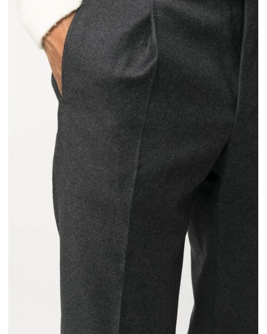 Incotex Black Pleat-Detail Tailored Trousers for men