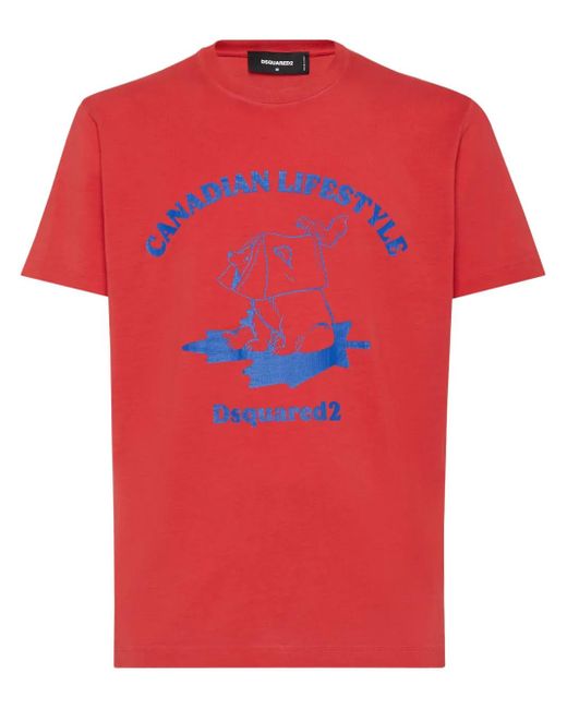 Camiseta con estampado gráfico DSquared² de hombre de color Red