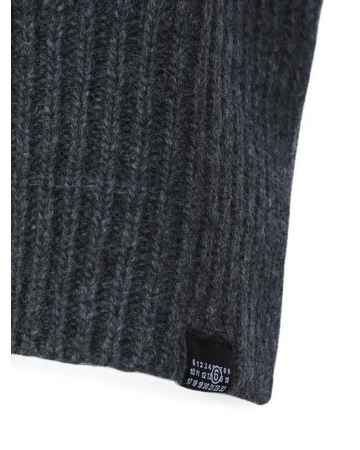 MM6 by Maison Margiela Gray Ribbed Half-Zip Vest