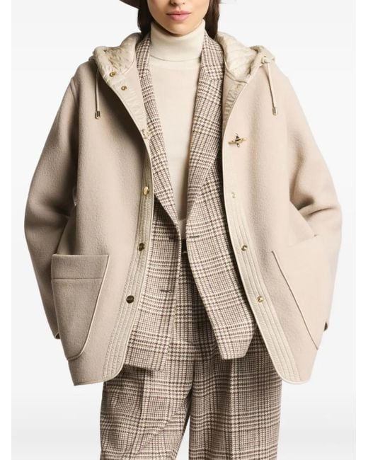 Fay Natural Hooded Toggle-Detail Jacket