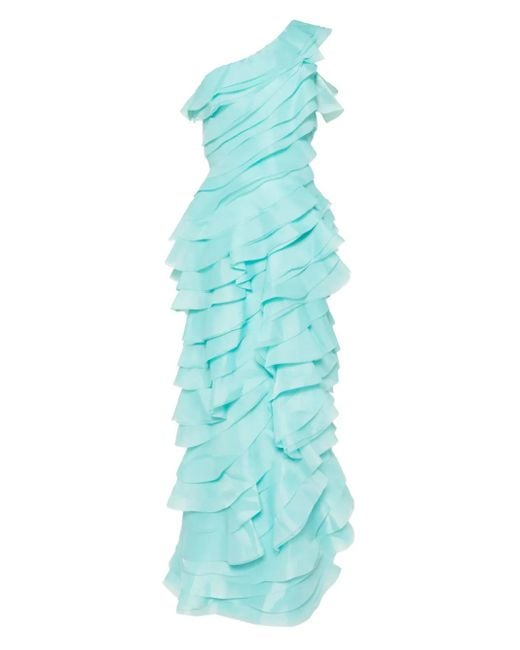 Saiid Kobeisy Blue Layered Organza Dress