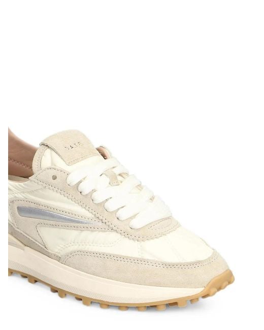 Date Natural Athleta Panelled Suede-Trim Sneakers