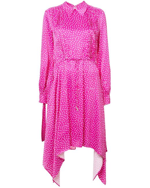 Off-White c/o Virgil Abloh Pink Printed Satin Dress