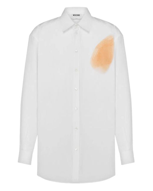 Moschino White Abstract-Print Shirt for men