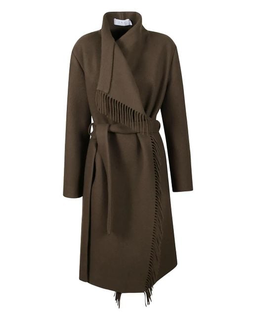 IRO Brown Mantel mit Fransen