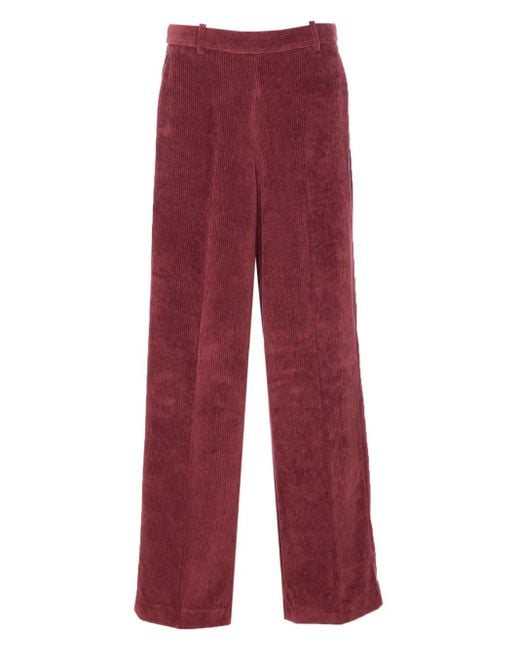 Circolo 1901 Red Corduroy Straight-Leg Trousers
