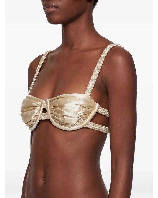 Isa Boulder Natural Weave Strap Bikini Top