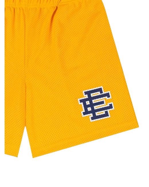 Eric Emanuel Yellow Basic Mesh Shorts for men
