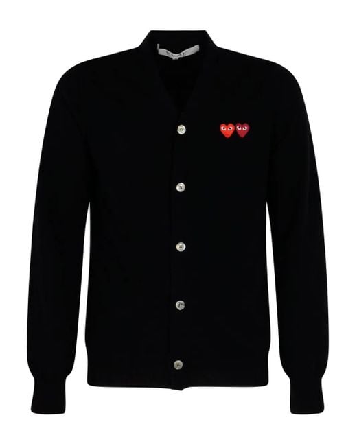 COMME DES GARÇONS PLAY Black Heart-Patch Wool Cardigan