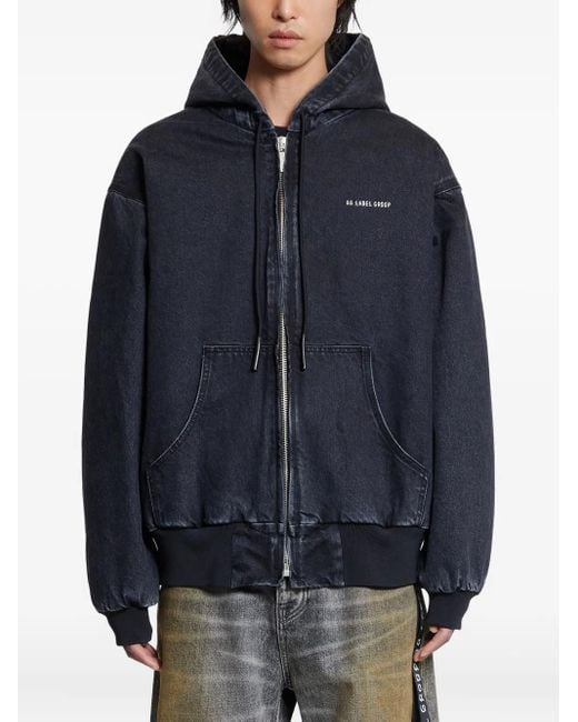44 Label Group Blue Sorrow Padded Zip-Up Denim Jacket