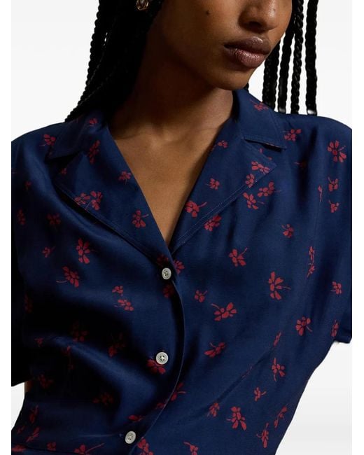 Polo Ralph Lauren Blue Dakota Short-Sleeves Midi Dress