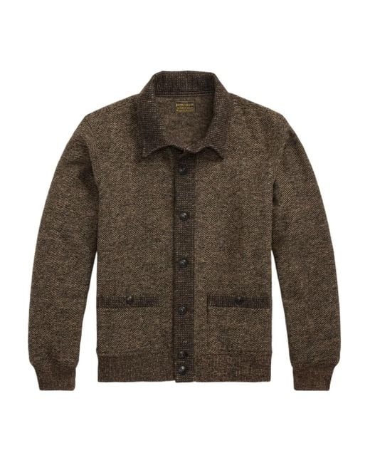 メンズ RRL ニット カーディガン Green
