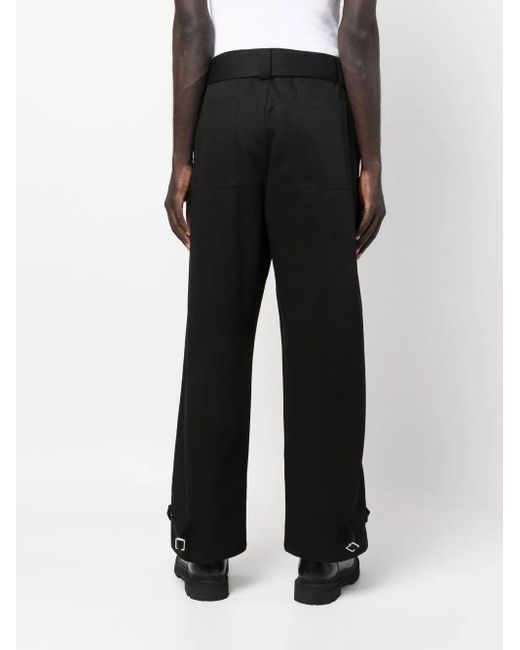 McQueen Black Buckled Four-Pocket Straight Trousers for men