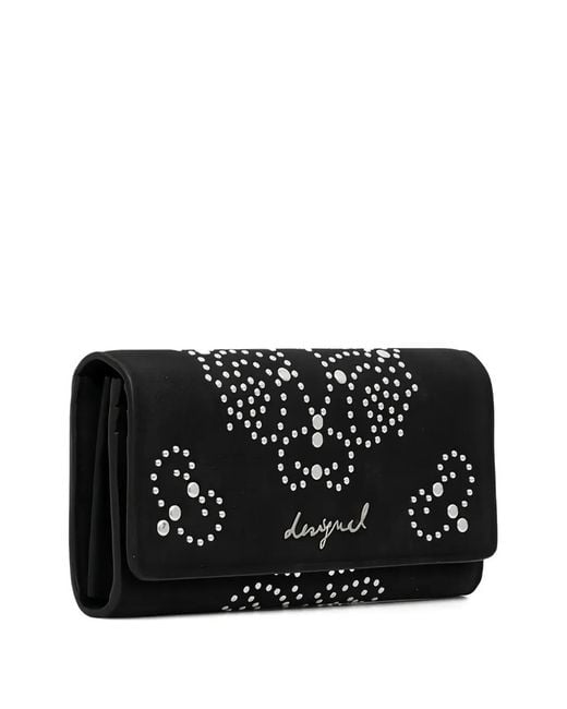 Desigual Black Studded Detachable Cardholder Wallet