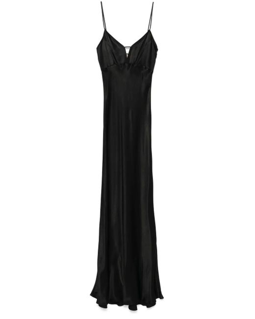 Twinset Black Satin Maxi Dress