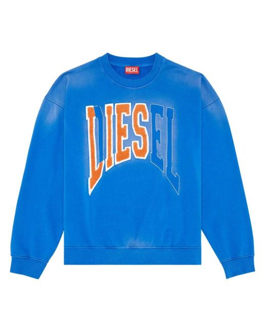 DIESEL S-Boxt Sweatshirt mit Logo-Stickerei in Blue für Herren