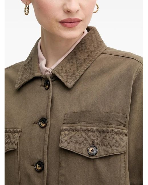 Mos Mosh Green Chemise À Boutonnière Sur Le Devant