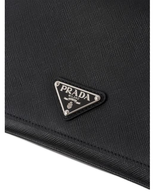 メンズ Prada サフィアーノレザー ショルダーバッグ Black