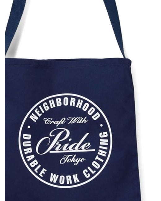 Neighborhood Blue Logo-Print Tote Bag for men