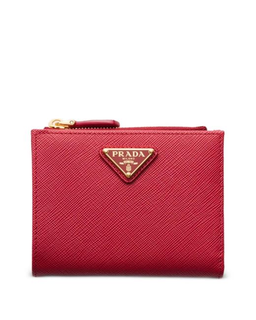Prada Red Small Saffiano Leather Wallet