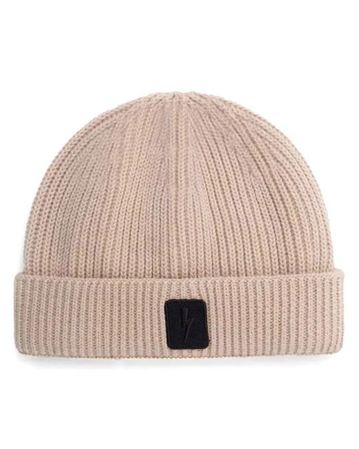 Neil Barrett Natural Logo-Appliqué Beanie for men