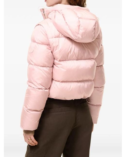 Burberry Pink Check Trim Ambleside Puffer Jacket