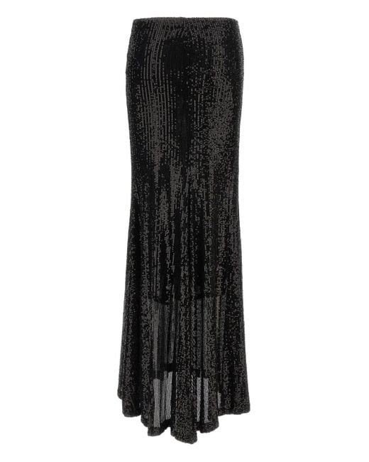 Le twins Black Sequin-Embellishment Maxi Skirt