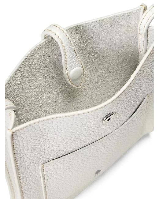 Polo Ralph Lauren White Leather Snap Cross Body Bag