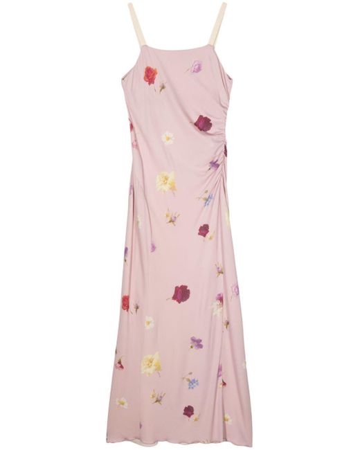 Bimba Y Lola Pink Floral-print Maxi Dress