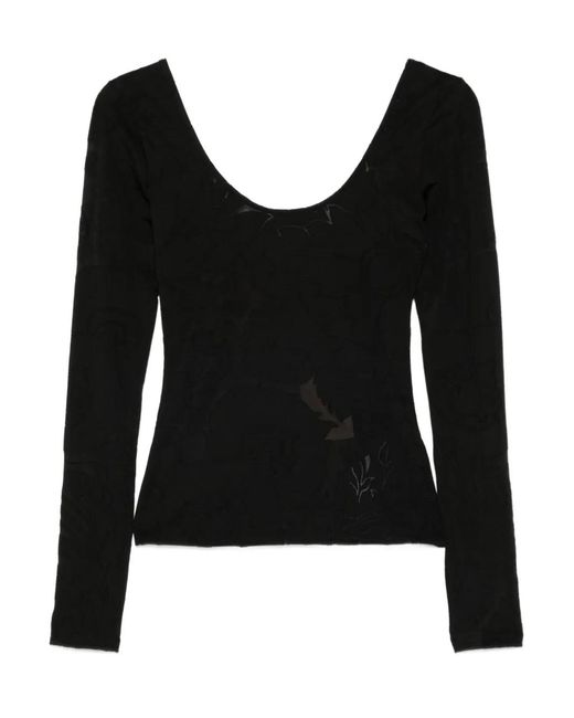 Etro Black Long-Sleeves Top