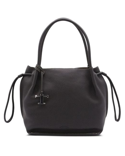 Bolso shopper con cordones Tod's de color Black